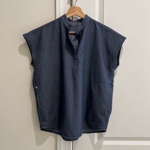 FIGS denim scrub top and bottom